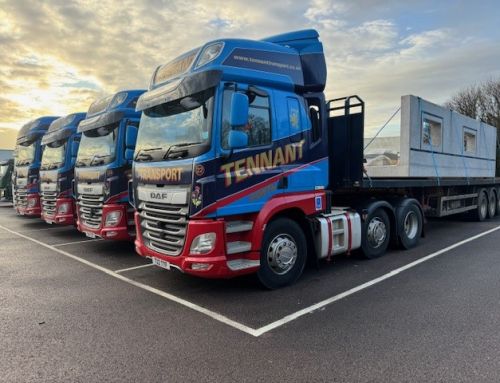 Tennant Transport takes full advantage of Montracon’s renowned “Quality, Strength, and Longevity,” using 26 Flat Platform trailers ‘loaded to the max’.